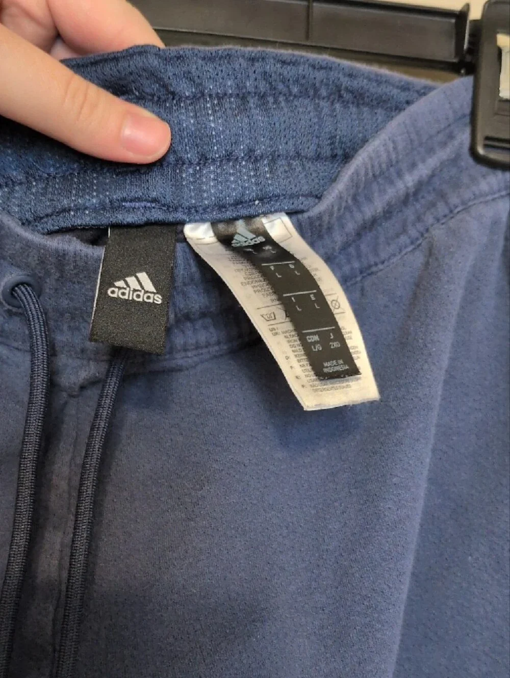 Adidas Athleisure Wear Navy Sweatpants with Red & White Stripes On The Side
